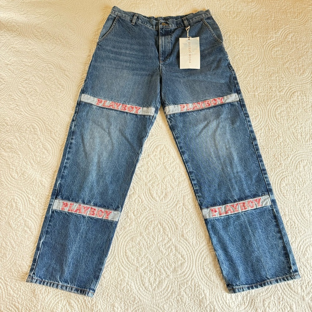 NWT BAYKAN MODA Cargo Carpenter jeans play boy bunny